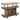Natural Wood And Metal Bar Cart / Wine Trolley With Double Door Storage