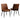 PU Leather Steel Legs Dining Chairs (Set of 2) - Tan