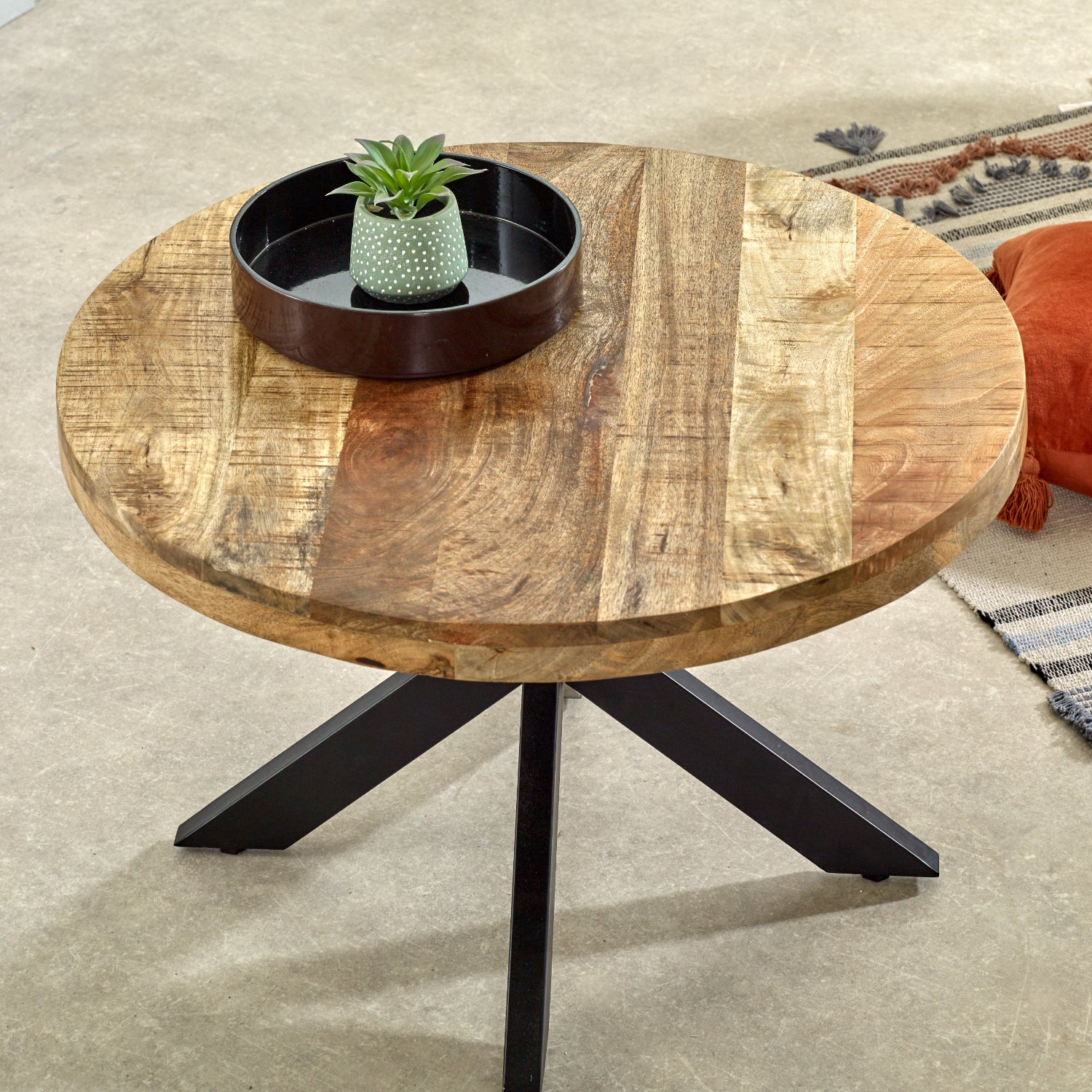Table Legs Merlin Merlin Mango Wooden Round Coffee Table Spider Legs - Verty Furniture