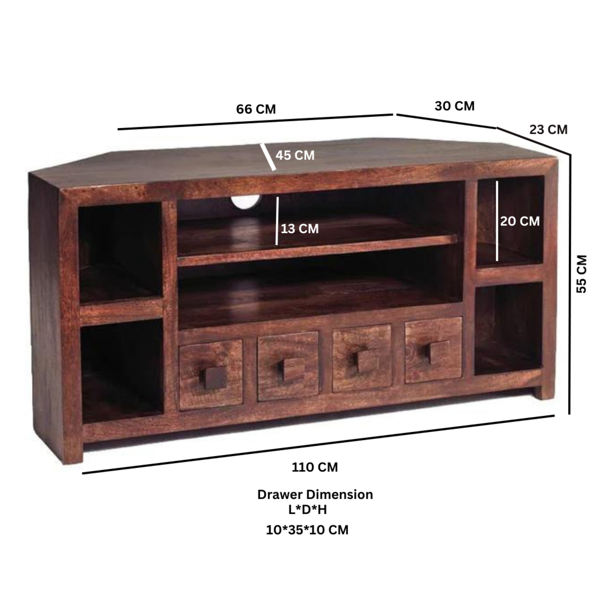 Dakota Mango Corner TV Unit