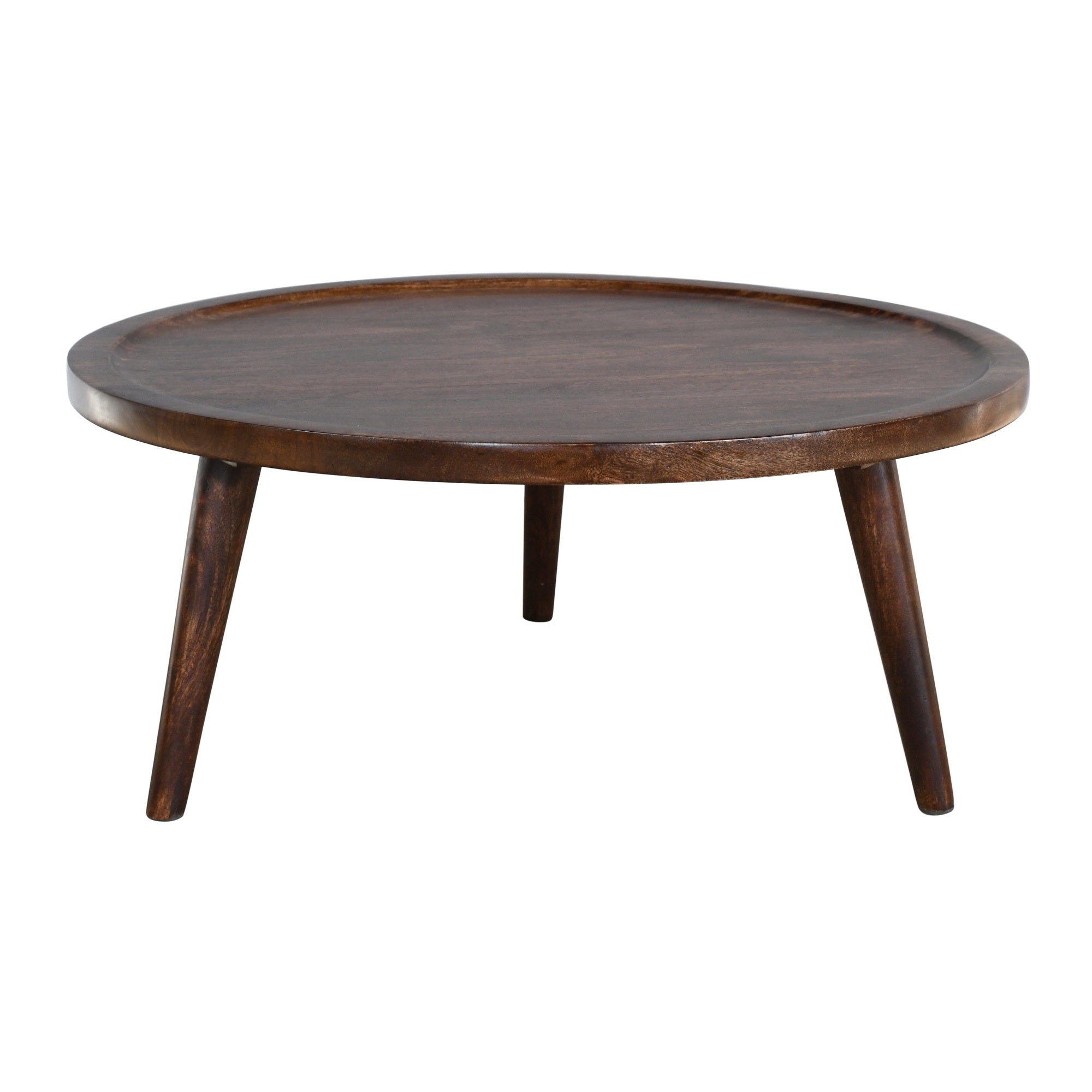 Dark Mango Wood Round Coffee Table – Verty Furniture