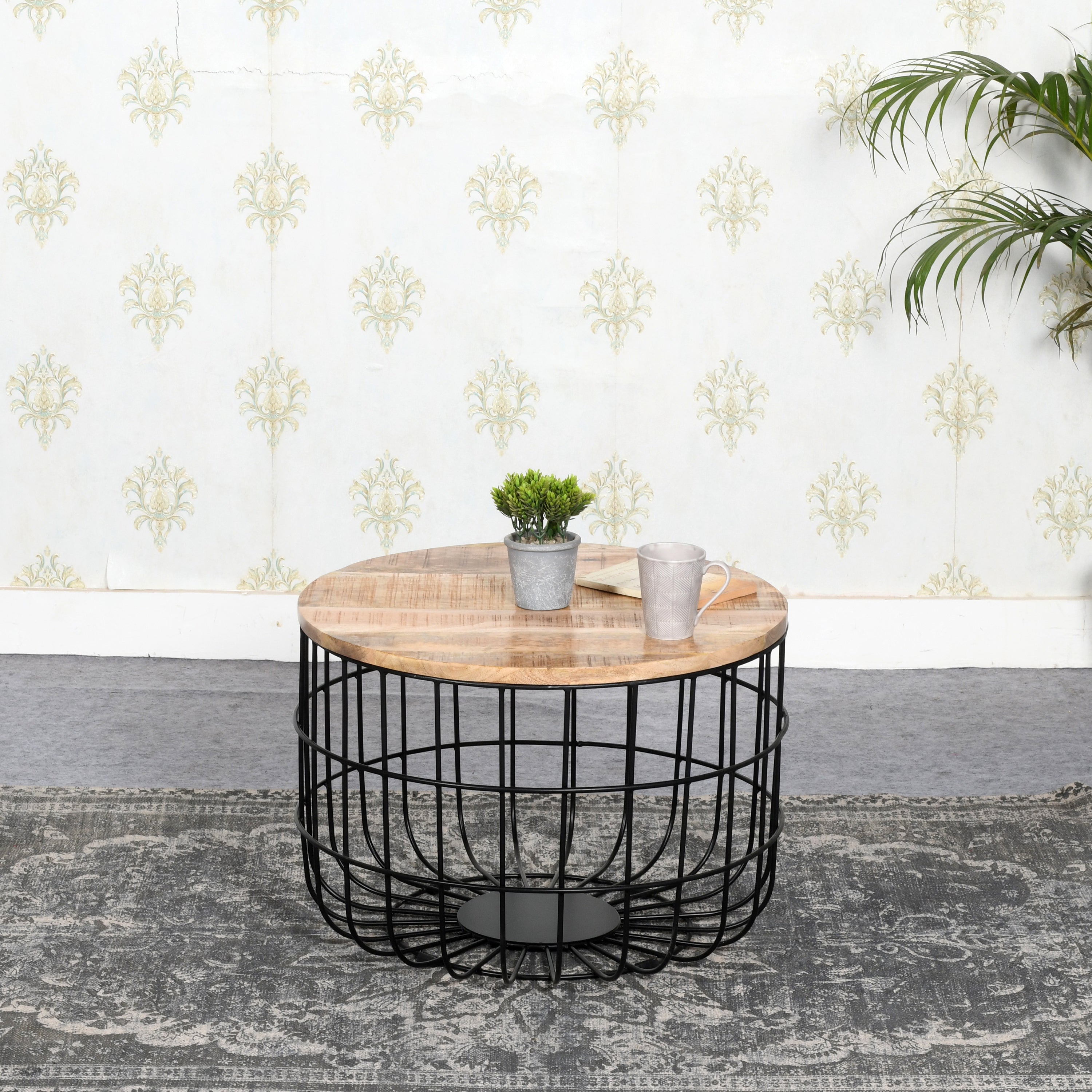Merlin Mango Wooden Wire Coffee Table - Verty Furniture