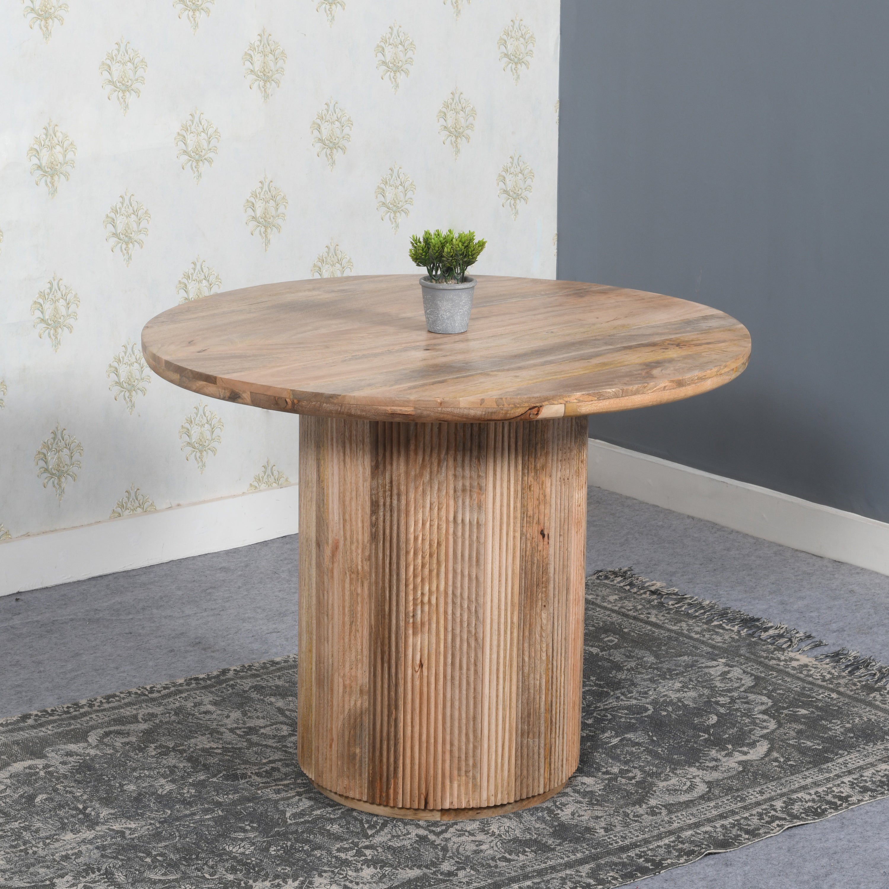 York Natural Solid Wood Round Dining Table - Verty Furniture