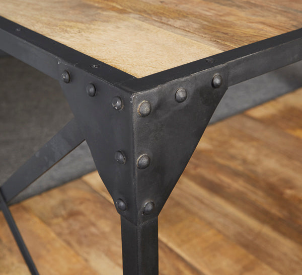 Vintage Up cycled Industrial Coffee Table with Shelf Metal and Wood ...